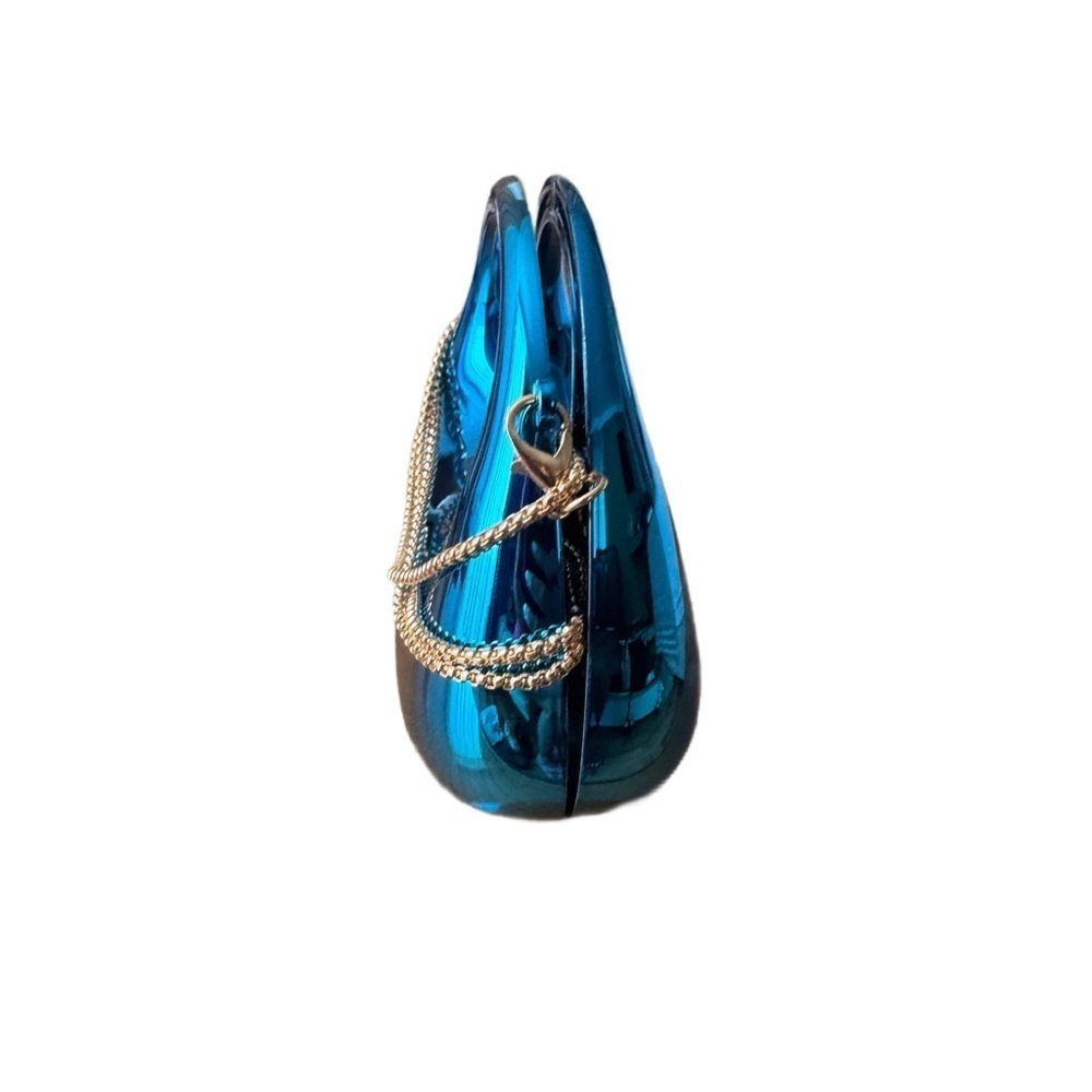 Blue Metallic Women's mini Bag. Can be styled so many ways. - Picture 3 of 4